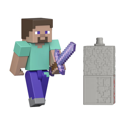 Minecraft Core Figura De 8cm Con Crafting - Steve