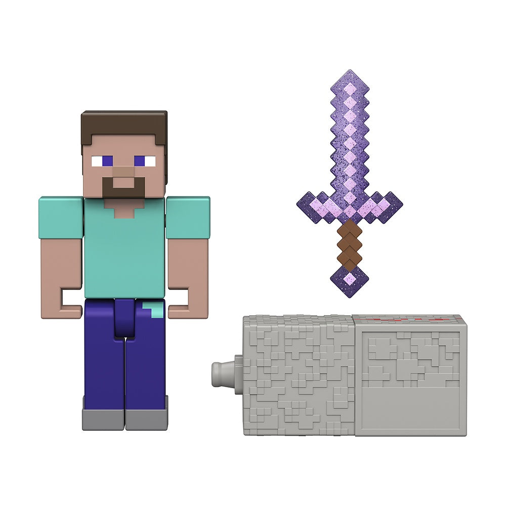 Minecraft Core Figura De 8cm Con Crafting - Steve