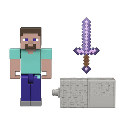 Minecraft Core Figura De 8cm Con Crafting - Steve