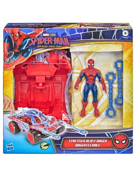 Hasbro Spider-Man Brand New Day ActionVerse Stretch & Blast Buggy con Figura 11,4 cm