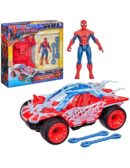 Hasbro Spider-Man Brand New Day ActionVerse Stretch & Blast Buggy con Figura 11,4 cm