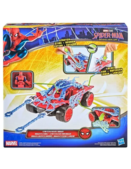 Hasbro Spider-Man Brand New Day ActionVerse Stretch & Blast Buggy con Figura 11,4 cm