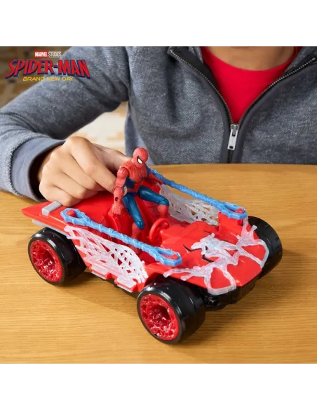 Hasbro Spider-Man Brand New Day ActionVerse Stretch & Blast Buggy con Figura 11,4 cm