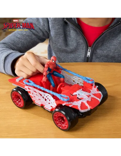 Hasbro Spider-Man Brand New Day ActionVerse Stretch & Blast Buggy con Figura 11,4 cm