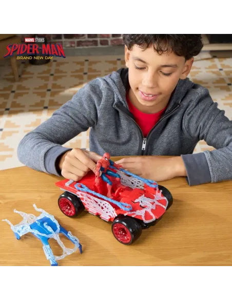 Hasbro Spider-Man Brand New Day ActionVerse Stretch & Blast Buggy con Figura 11,4 cm