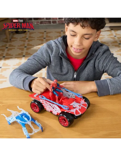 Hasbro Spider-Man Brand New Day ActionVerse Stretch & Blast Buggy con Figura 11,4 cm