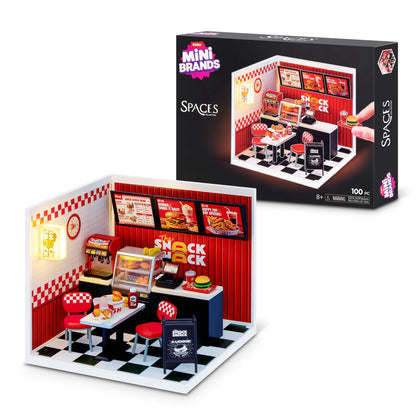 ZURU Mini Brands Mini Spaces Snack Shack Set de Juego con Luz LED