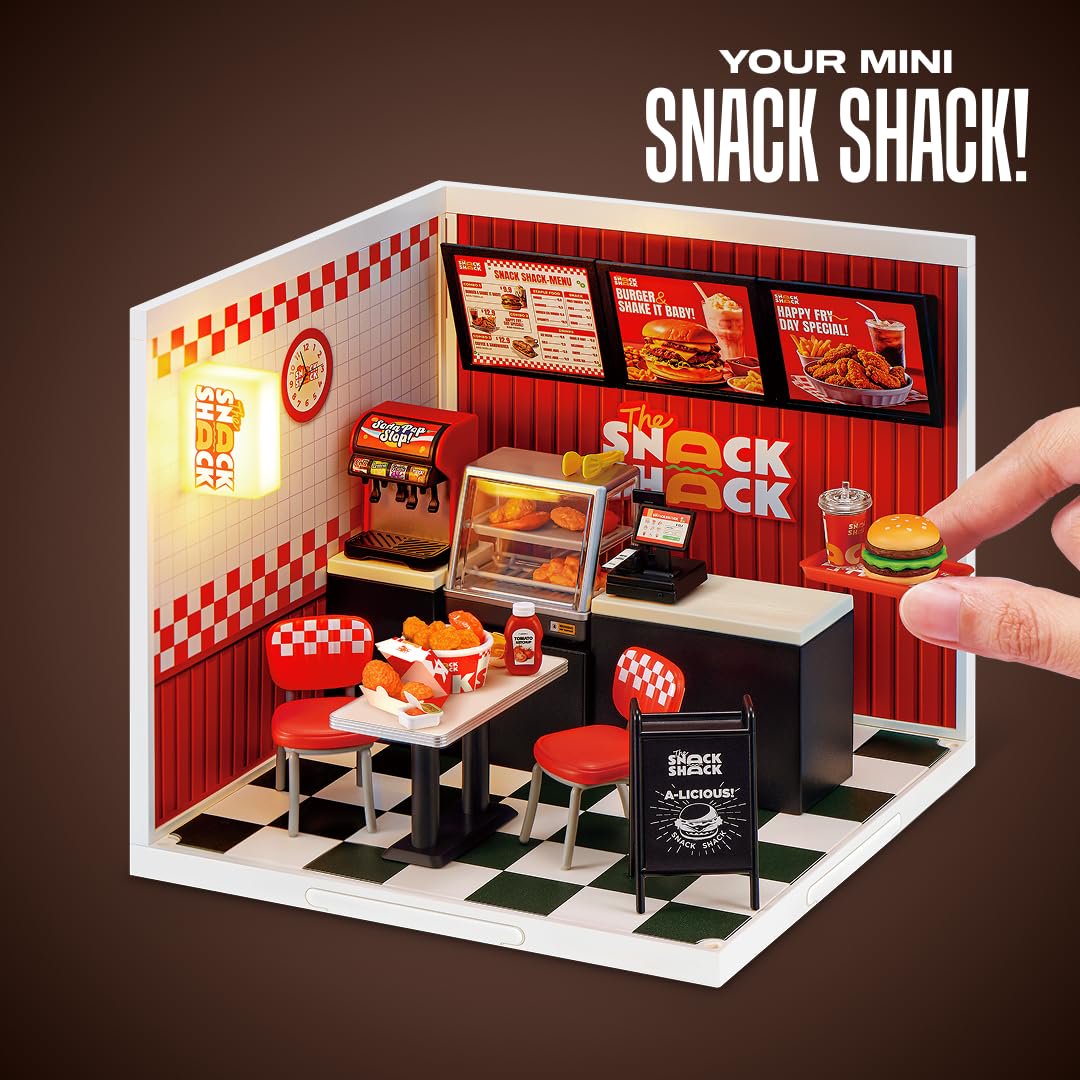 ZURU Mini Brands Mini Spaces Snack Shack Set de Juego con Luz LED