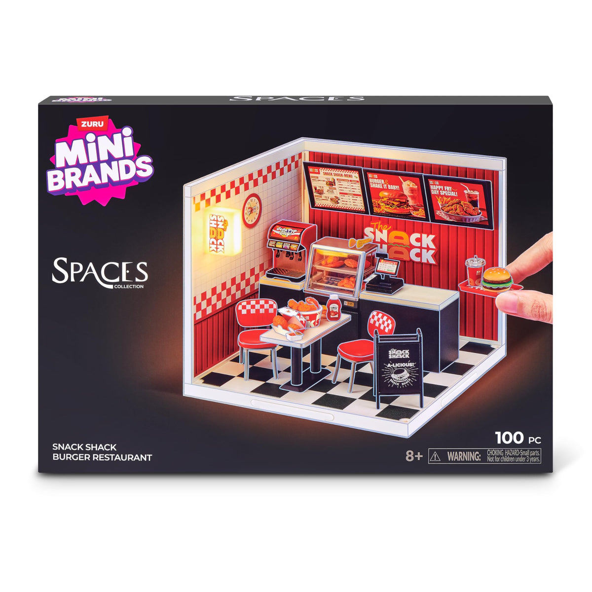 ZURU Mini Brands Mini Spaces Snack Shack Set de Juego con Luz LED