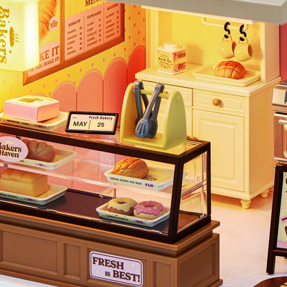 ZURU Mini Brands Spaces Bakers Haven Bakery Set Miniatura 109 Piezas
