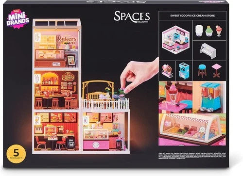 Título ecommerce: ZURU Mini Brands Spaces Sweet Scoops Ice Cream Store Set Miniatura 121 Piezas