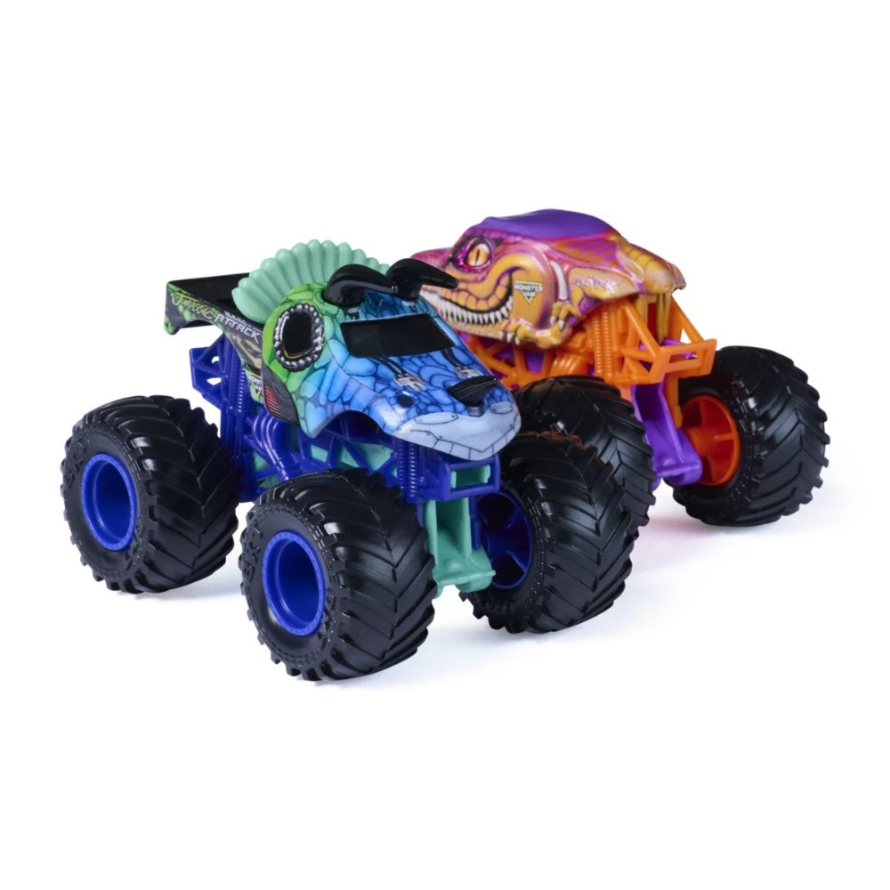 Monster Jam Vehiculos 1:64 Pack 2 - Jurassic Attack Vs Velociraptor - foto 1