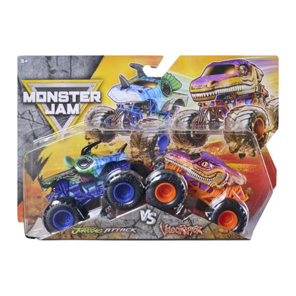 Monster Jam Vehiculos 1:64 Pack 2 - Jurassic Attack Vs Velociraptor - foto 2
