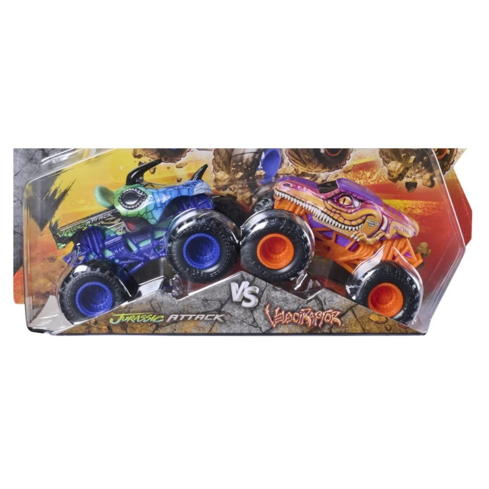 Monster Jam Vehiculos 1:64 Pack 2 - Jurassic Attack Vs Velociraptor - foto 3