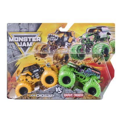 Monster Jam Vehiculos 1:64 Pack 2 - Jcb Digatron Vs Grave Digger