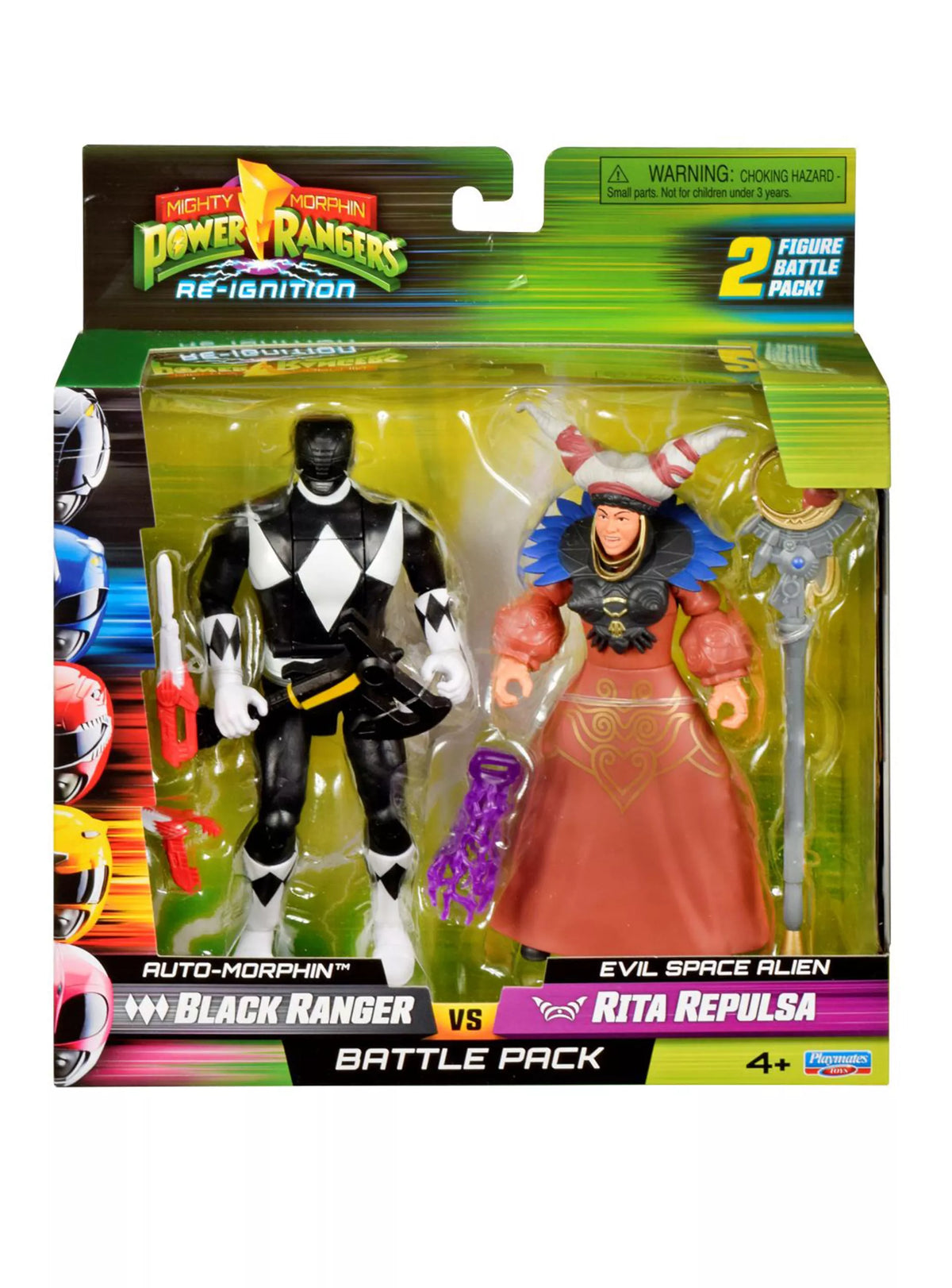 Pack 2 Figuras de Acción Power Rangers Black Vs Rita Repulsa