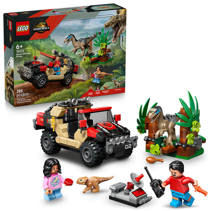 Escape En Auto Todoterreno Y Raptor Al Acecho Lego Jurassic World