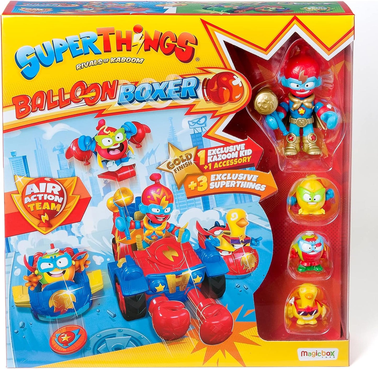 SuperThings Vehicle Balloon Boxer con Kazoom Kid y 3 Figuras Exclusivas
