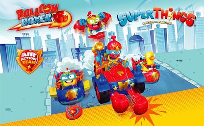 SuperThings Vehicle Balloon Boxer con Kazoom Kid y 3 Figuras Exclusivas