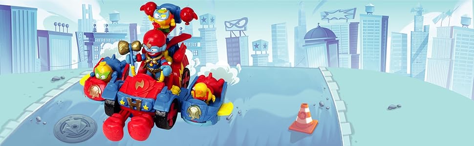 SuperThings Vehicle Balloon Boxer con Kazoom Kid y 3 Figuras Exclusivas