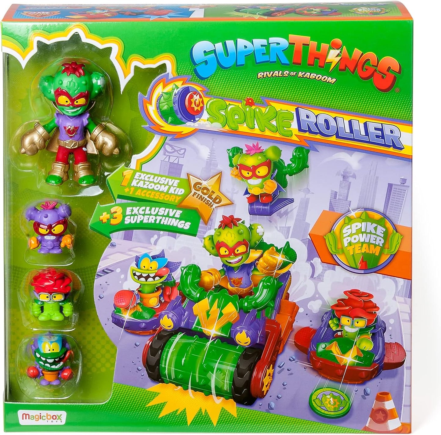 SuperThings Vehicle Spike Roller con Kazoom Kid y 3 Figuras Exclusivas