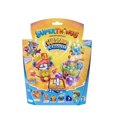SuperThings Guardians of Kazoom Blister con 4 Figuras y 2 Kazoom Jets