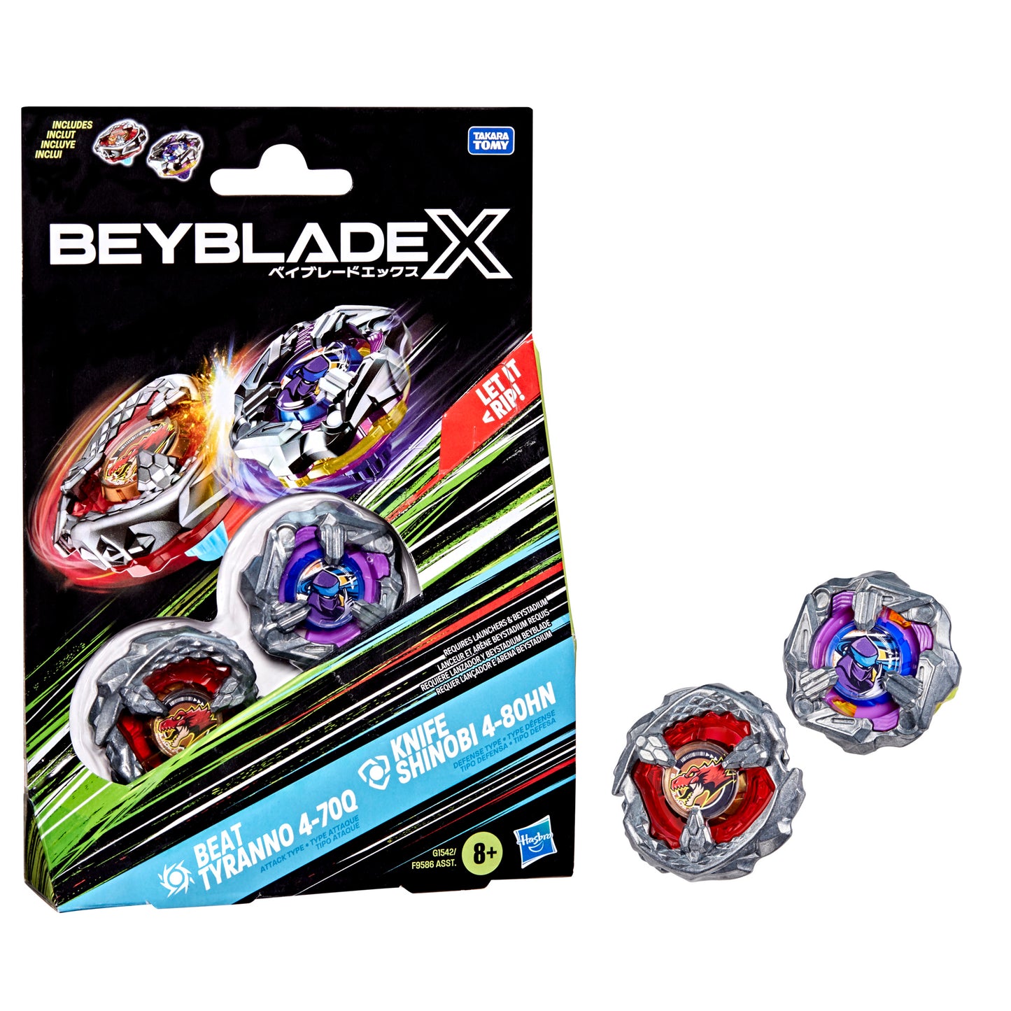 Beyblade Dual Pack X - Beat Tyranno 4-70q - Knife Shinobi 4-80hn