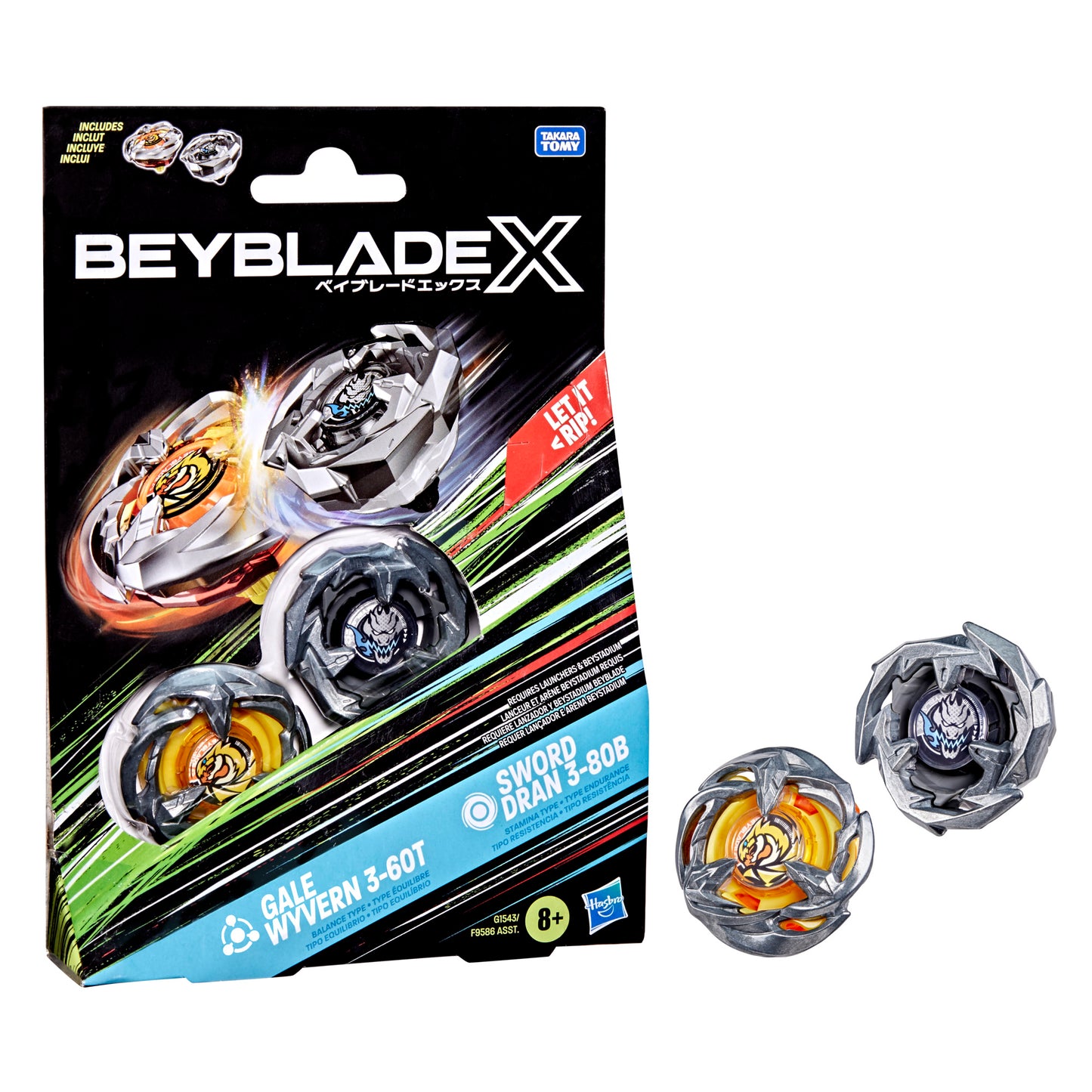 Beyblade Dual Pack X - Gale Wyvern 3-60t - Sword Dran 3-80b