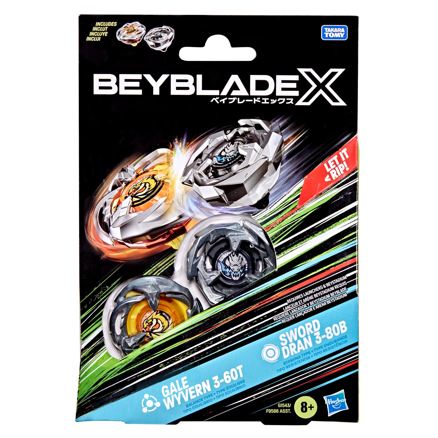 Beyblade Dual Pack X - Gale Wyvern 3-60t - Sword Dran 3-80b