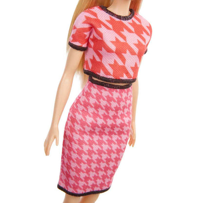 Barbie Fashionistas - Vestido Pata De Gallo Rosa