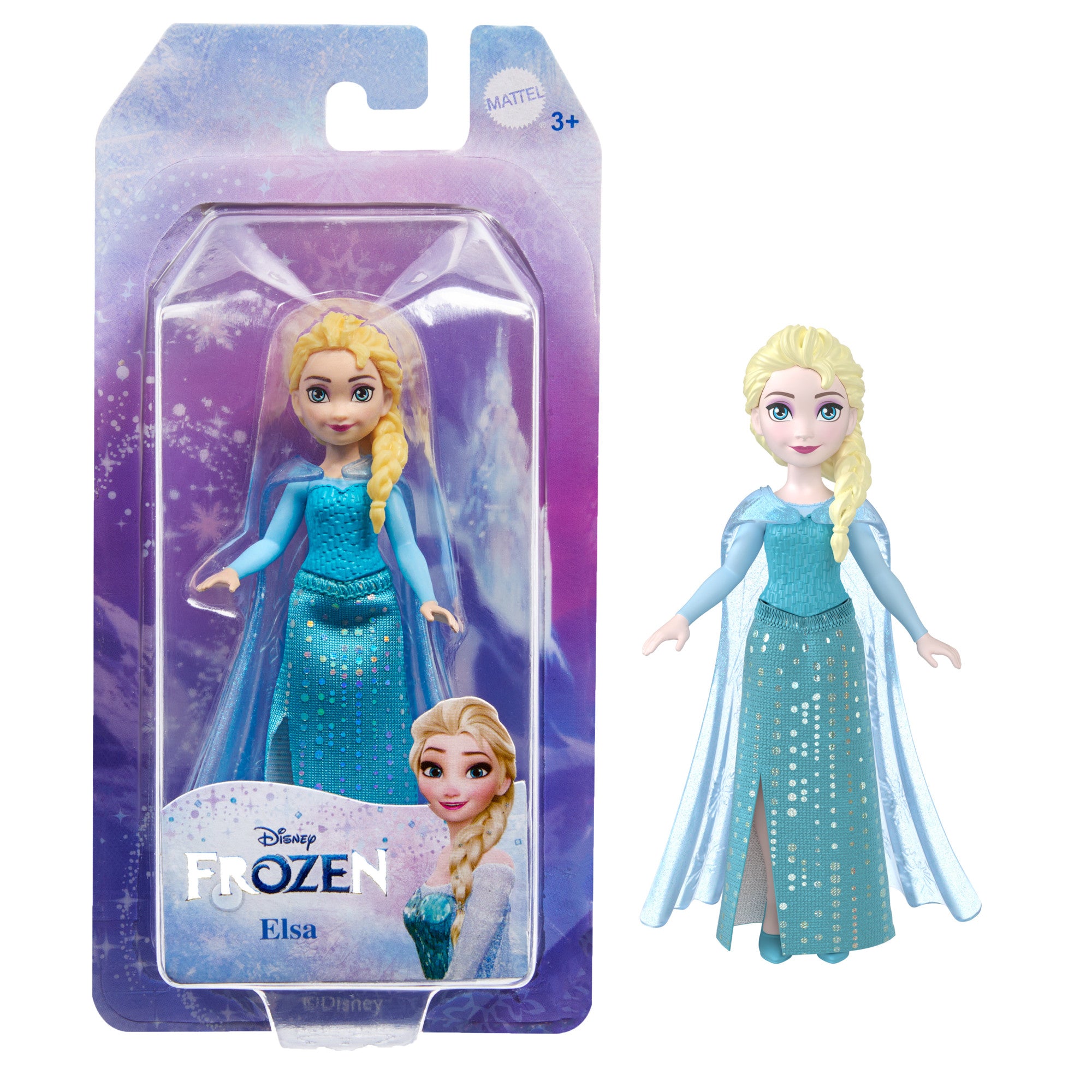 Disney Frozen Muñecas Pequeñas - Elsa Vestido Celeste 9 cm-1