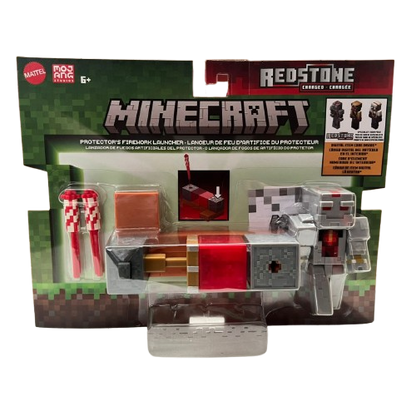 Minecraft Core Figura De 8cm Con Crafting 2-pack - Lanzador De Fuegos Artificiales Del Protector