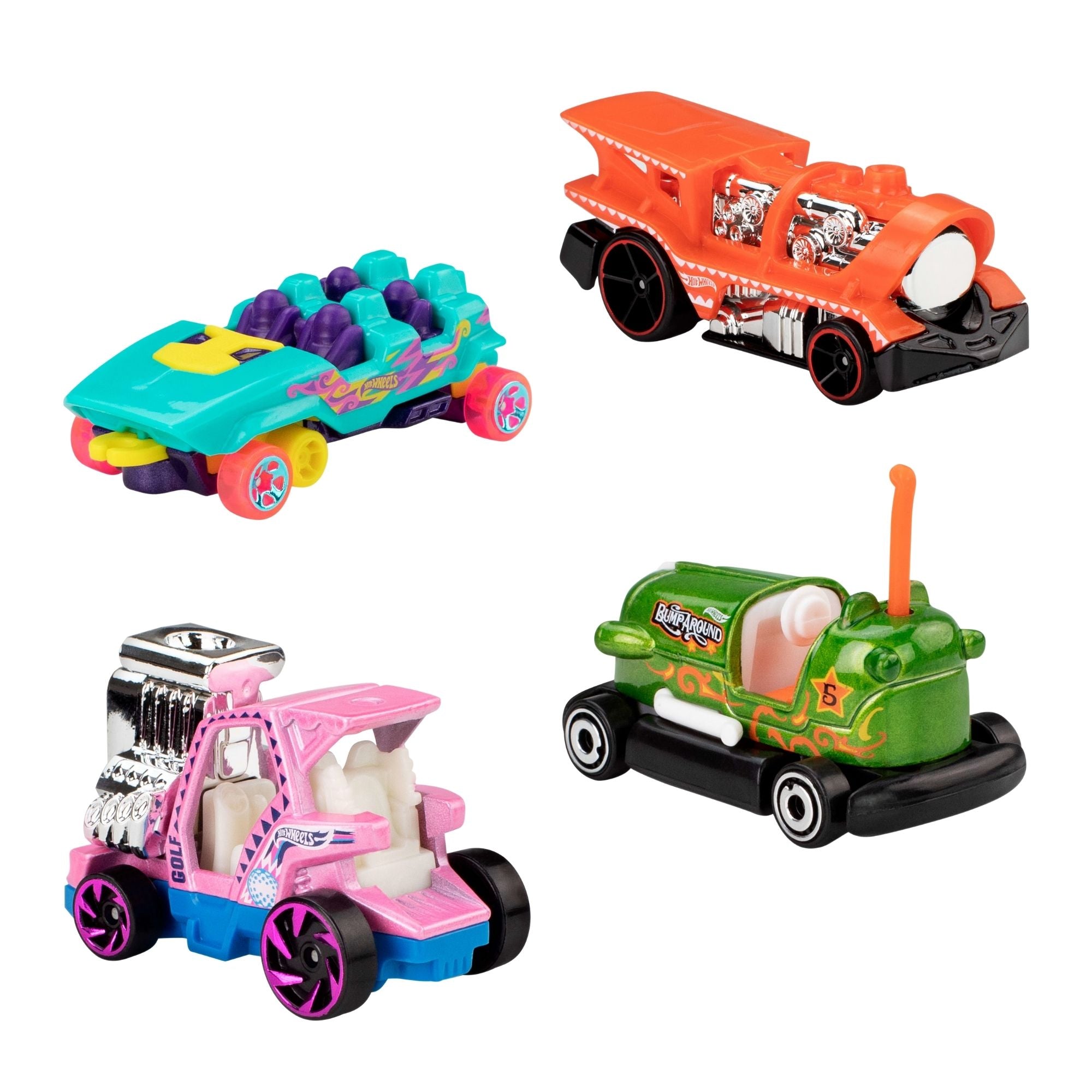 Pack 5 Autos Básicos Hot Wheels - Tooned Stunt Tracks Exotique
