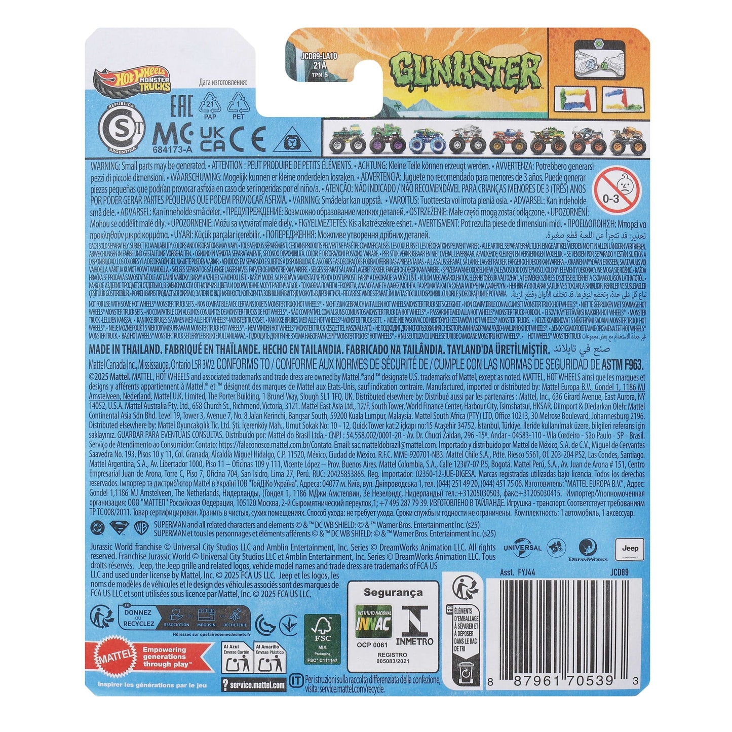 Hot Wheels Monster Truck Escala 1:64 Gunkster