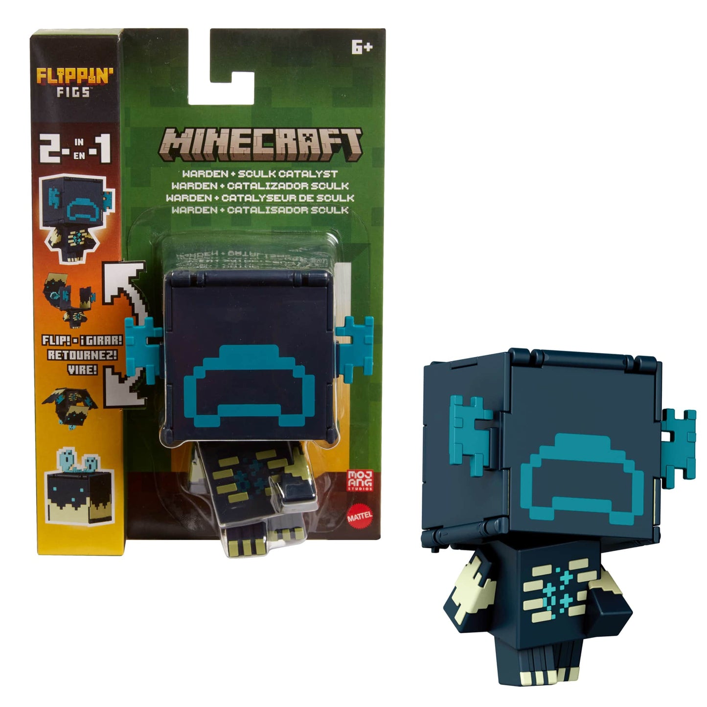Minecraft Vanilla Figura De Acción Flippin Warden + Catalizador Sculk
