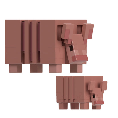 Minecraft Core Figura de 8 cm con Crafting - Armadillo y Bebé Armadillo