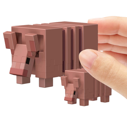 Minecraft Core Figura de 8 cm con Crafting - Armadillo y Bebé Armadillo