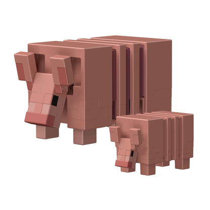 Minecraft Core Figura de 8 cm con Crafting - Armadillo y Bebé Armadillo