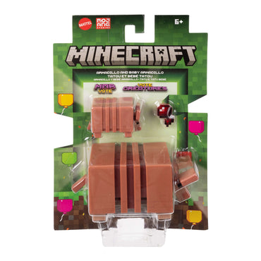 Minecraft Core Figura de 8 cm con Crafting - Armadillo y Bebé Armadillo