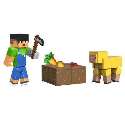 Minecraft Core Figura De 8 Cm Con Crafting 2 Pack Sunny Y Oveja