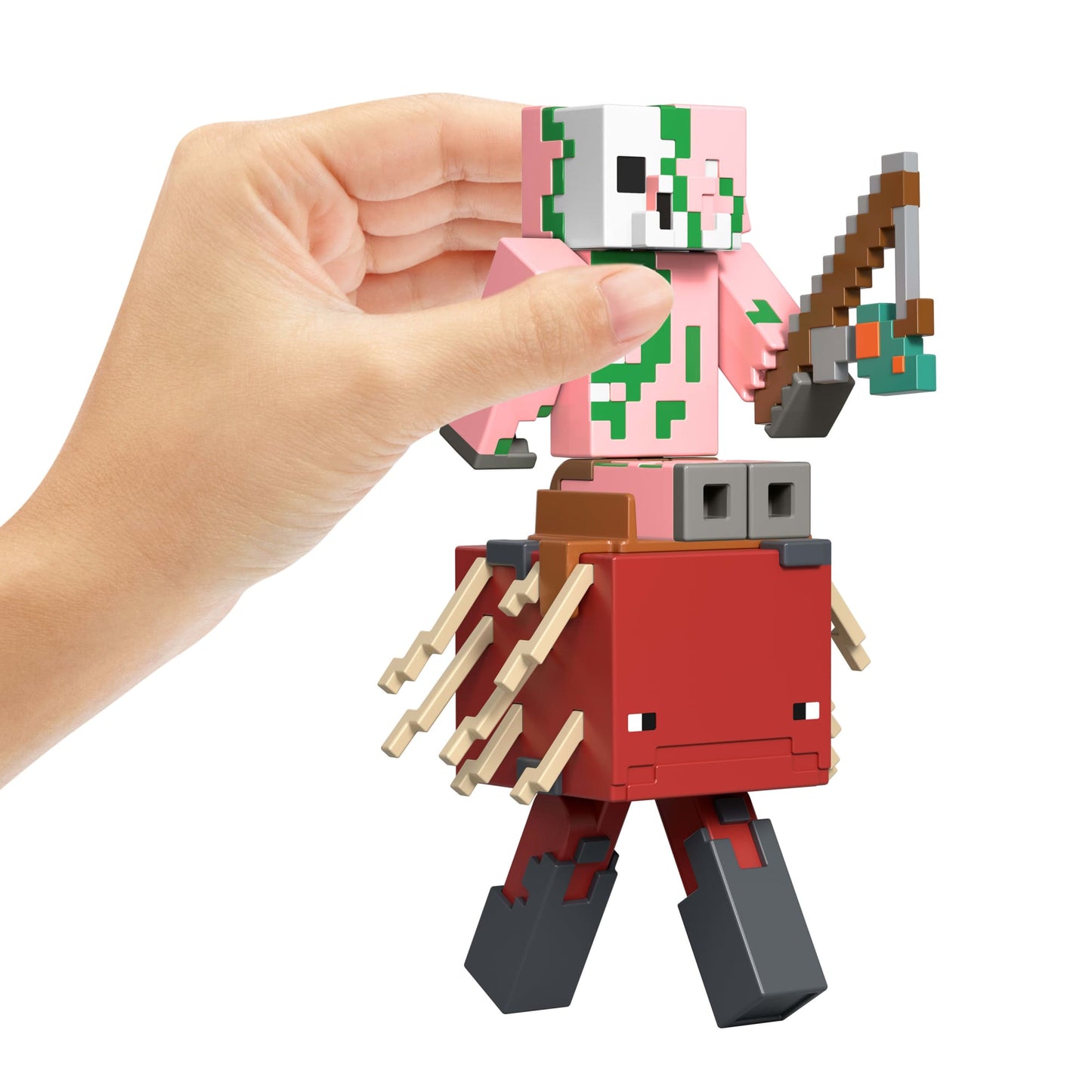 Minecraft Core Figura De 8 Cm Con Crafting 2 Pack Piglin Zombie Y Strider