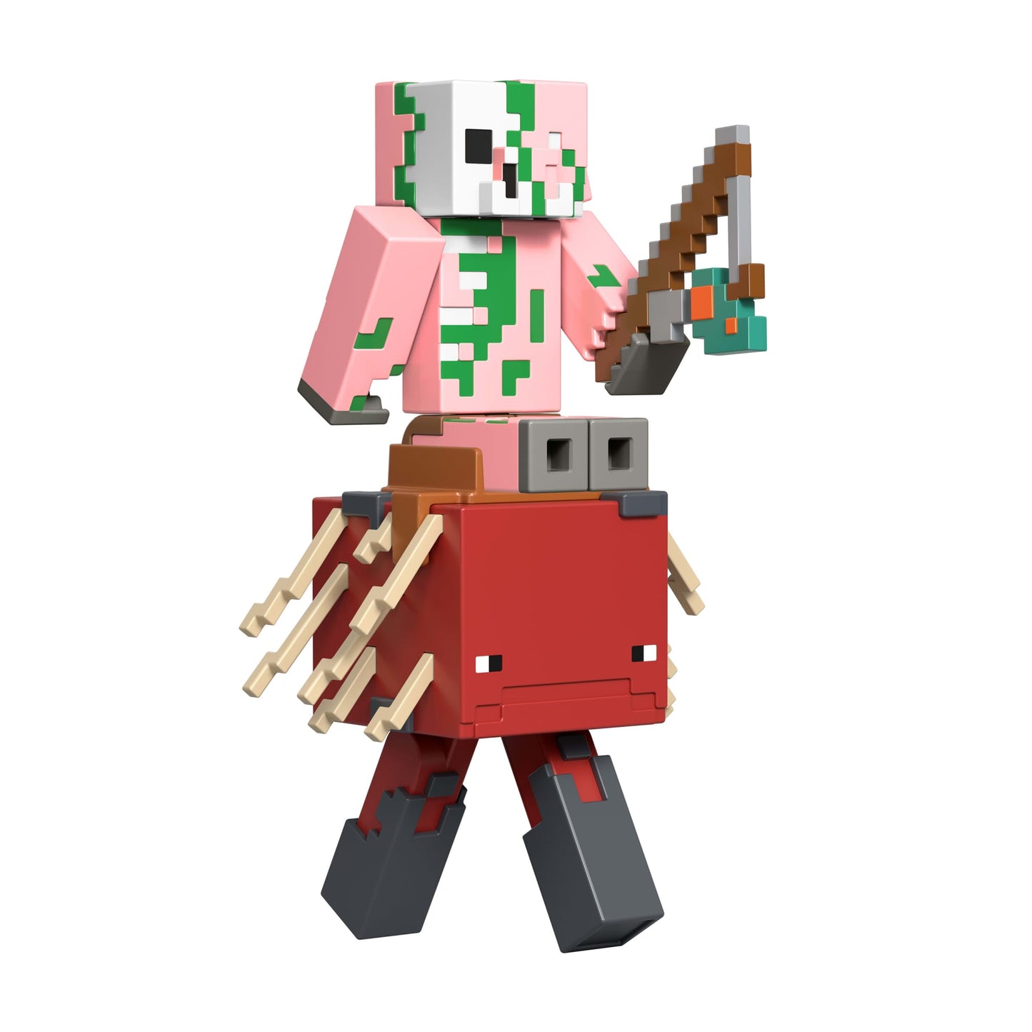 Minecraft Core Figura De 8 Cm Con Crafting 2 Pack Piglin Zombie Y Strider