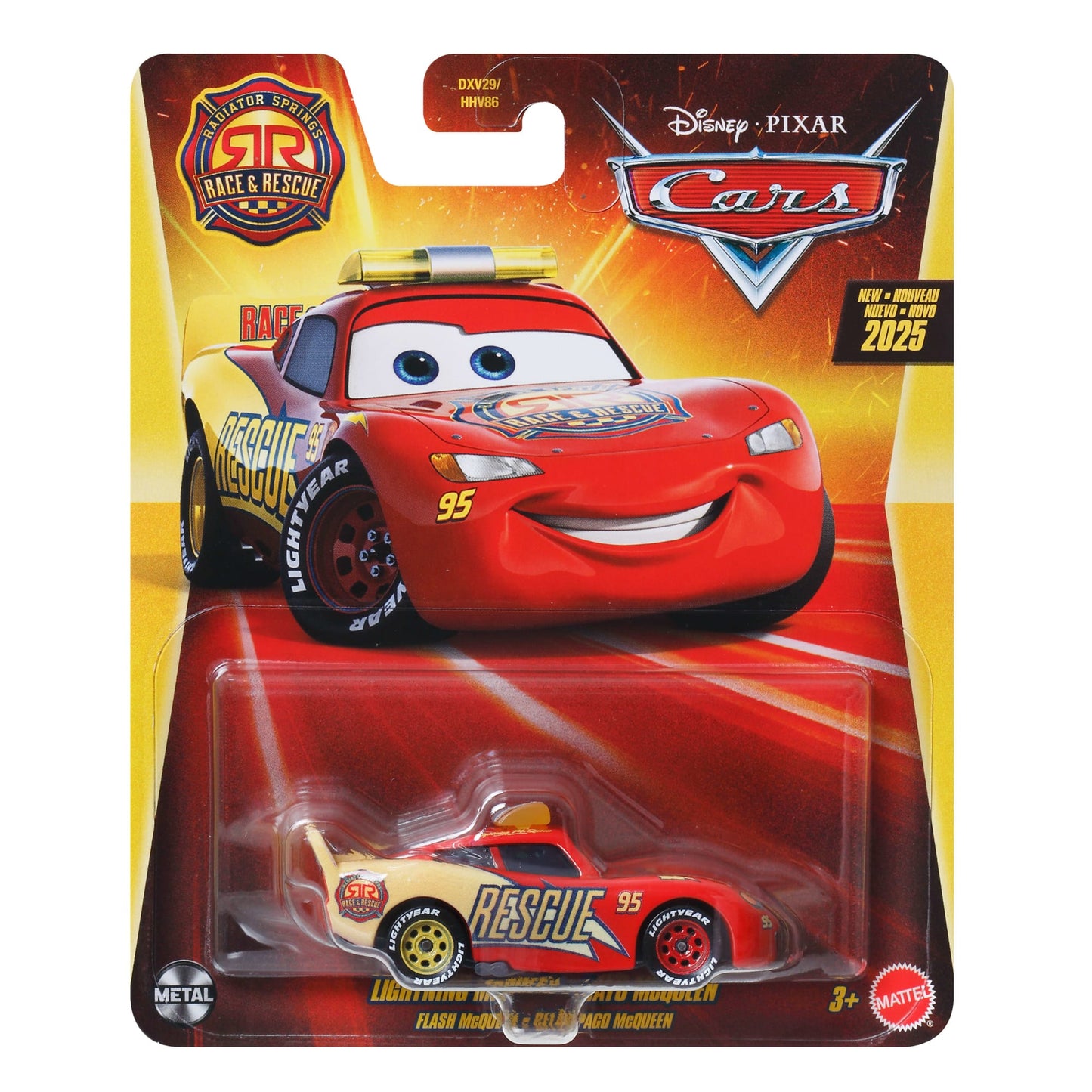 Disney Pixar Cars Auto Básico 1:55 - Sheriff Lightning McQueen Rescue
