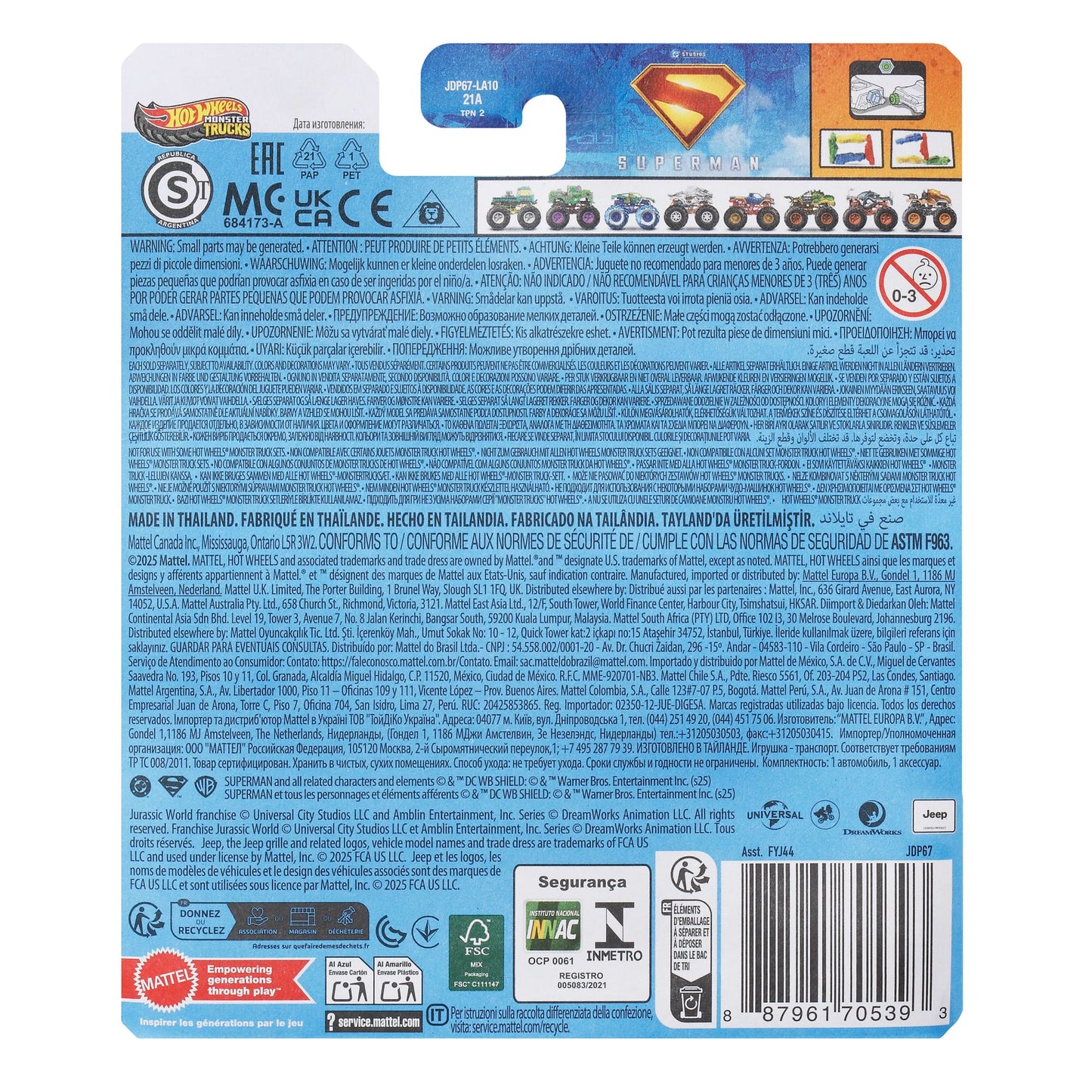 Hot Wheels Monster Truck Escala 1:64 - Superman