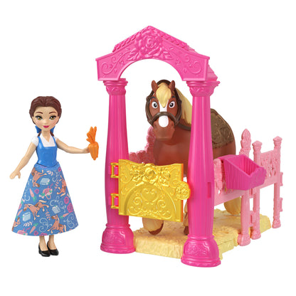 Disney Princesa Princesas Con Establo Y Caballo - Establo Real De Bella-1
