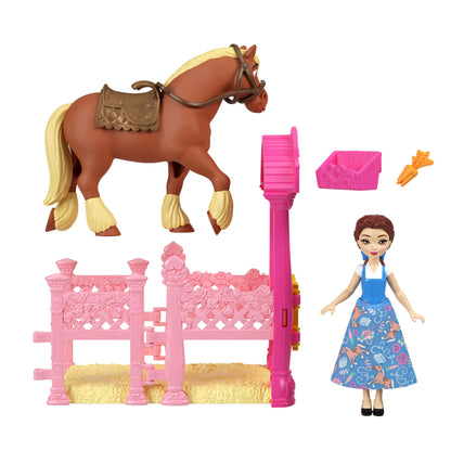 Disney Princesa Princesas Con Establo Y Caballo - Establo Real De Bella-5