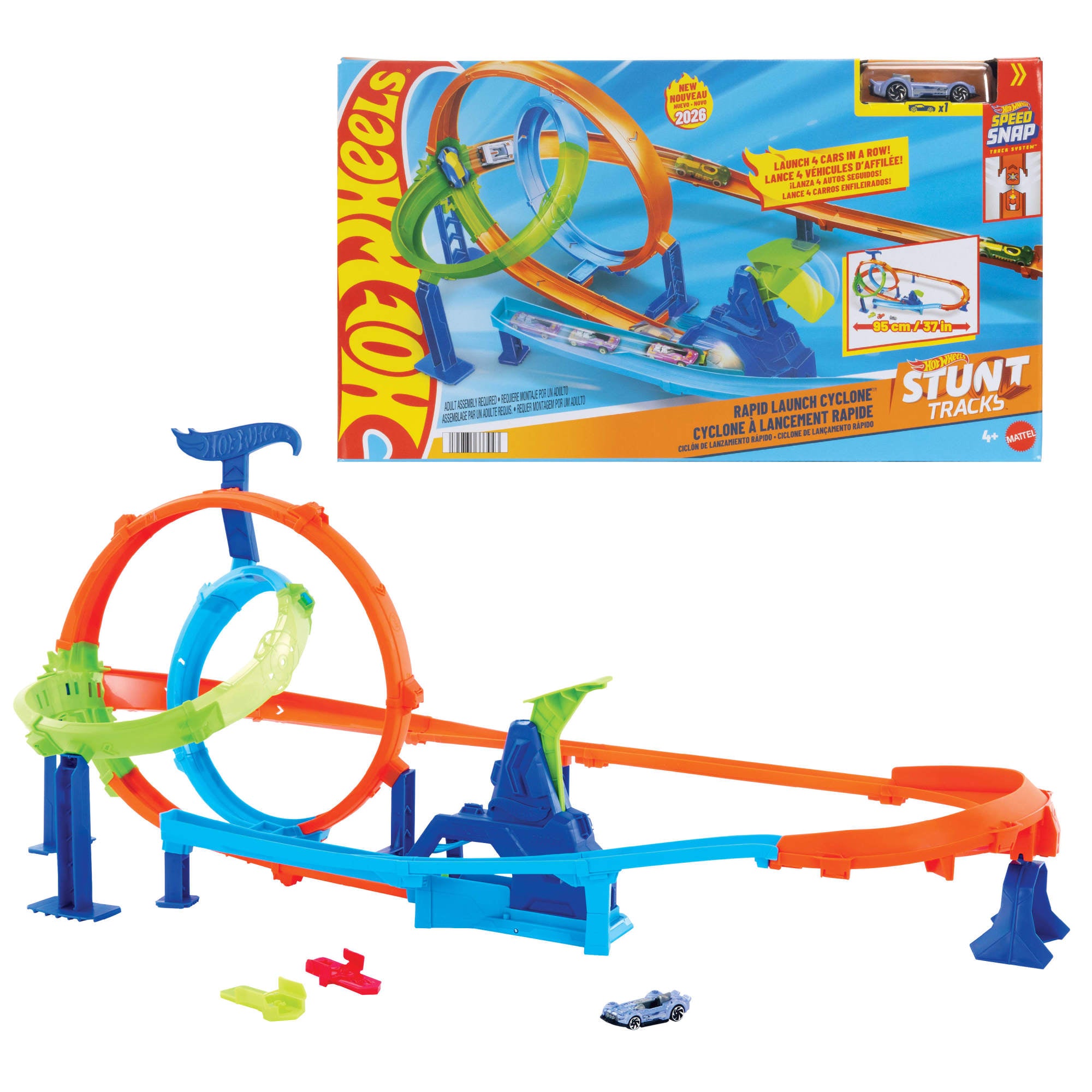 Hot Wheels Pista De Juguete Pista De Acrobacias Lanza Y Choca-1