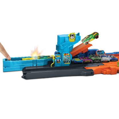 Hot Wheels Pista Garage De Acrobacias Incluye Vehiculo-5