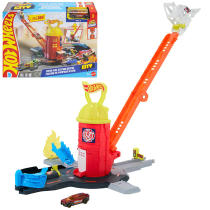 Hot Wheels Super Pista Estación De Bomberos