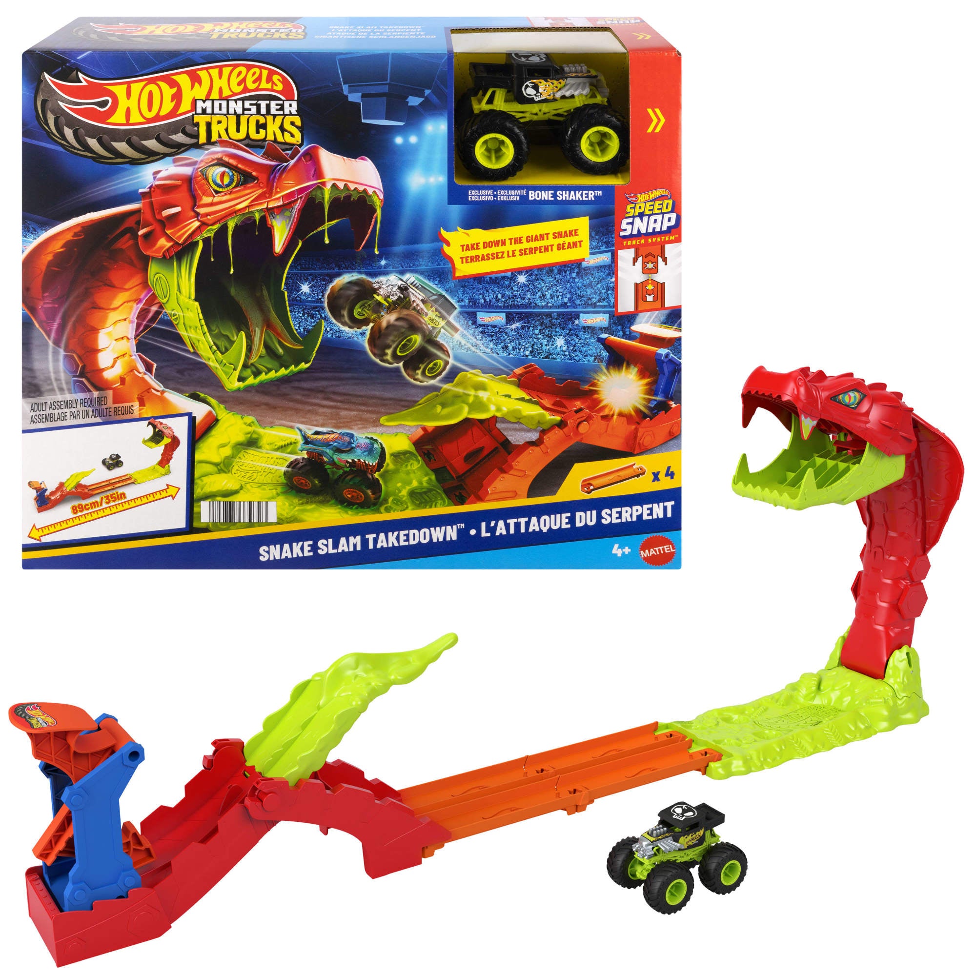 Hot Wheels Pista De Juguete Pista Monster Trucks Mordida De Serpiente-1